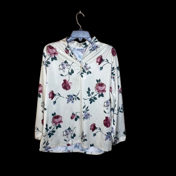 Anthony Richards Blouse Womens Size Large Floral Long Sleeves Button Front - Picture 1 of 9